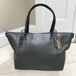 NWT Coach Ava Tote Shoulder Bag Silver/Gray $395